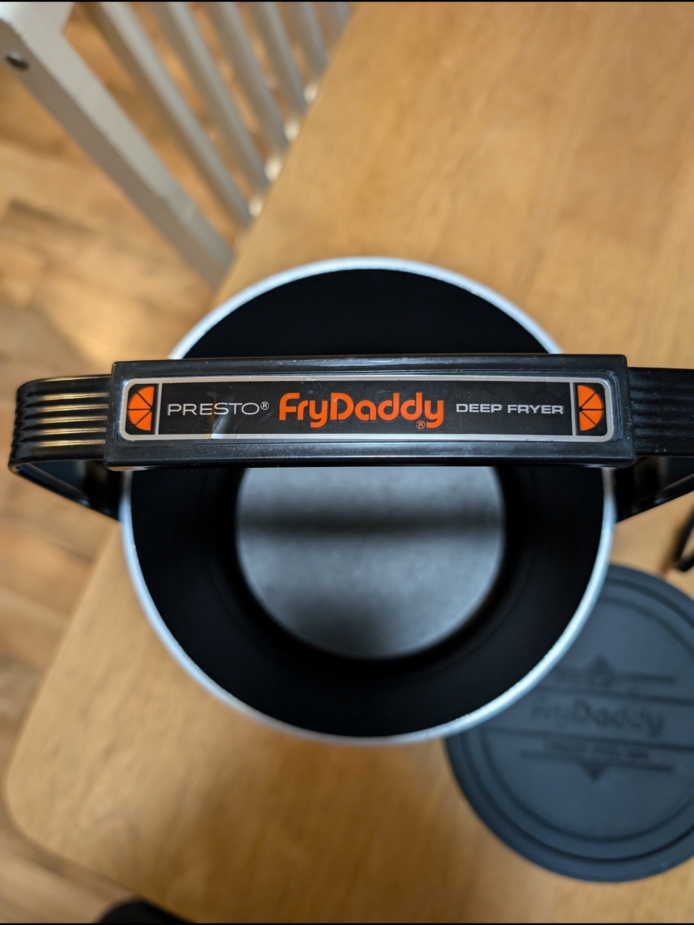 Presto FryDaddy Deep Fryer - Black and Orange Handle with Original Cord and Lid
